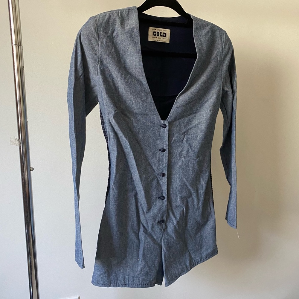 Stone Cold Fox long sleeve blue romper size SMALL